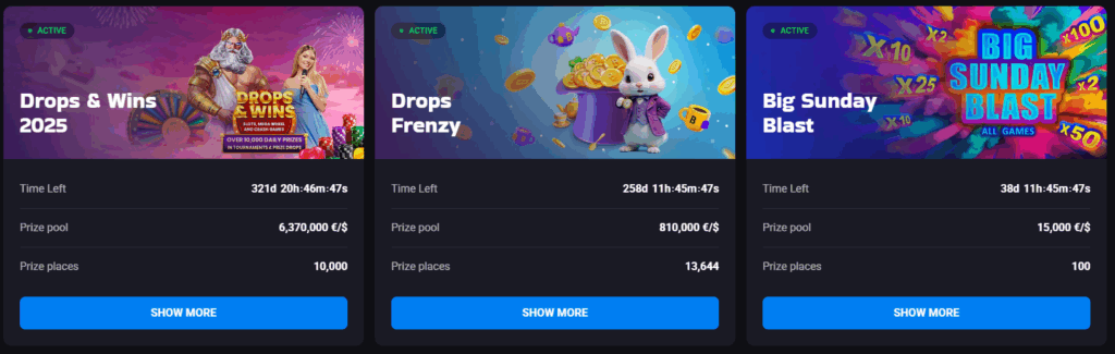 Tournaments at LuckyVibe